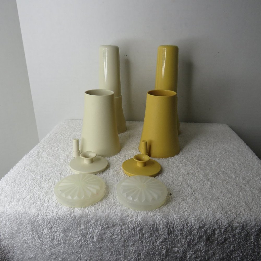 VTG Tupperware Olive Oil & Vinegar Dispensers with Push Button Lids Made in U.S.